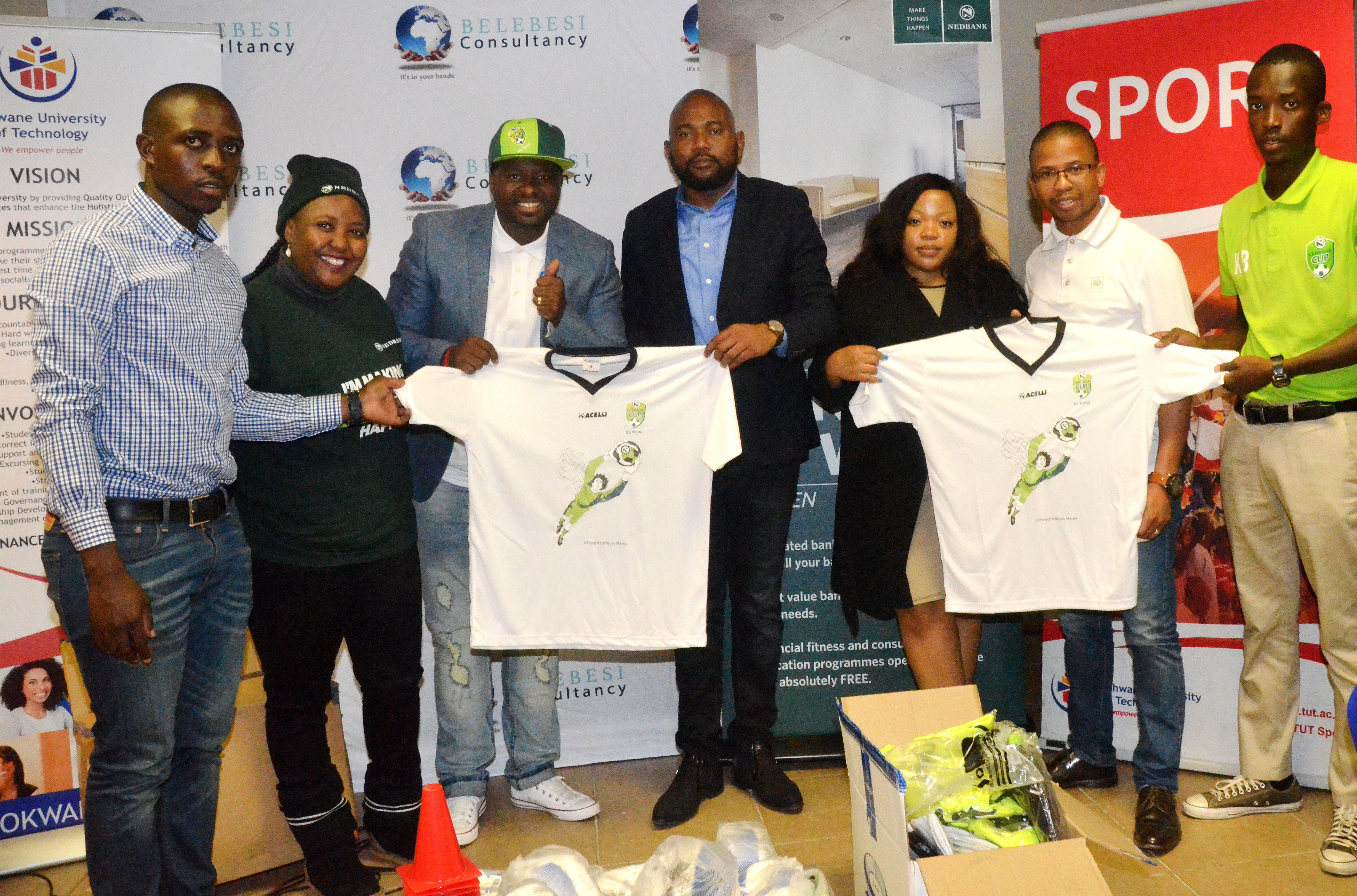 BELEBESI Consultancy also donated some sporting equipment to TUT PLK BELEBESI Consultancy also donated some sporting equipment to TUT PLK